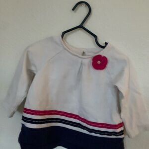 Kids Long Sleeve Top with Flower Accent